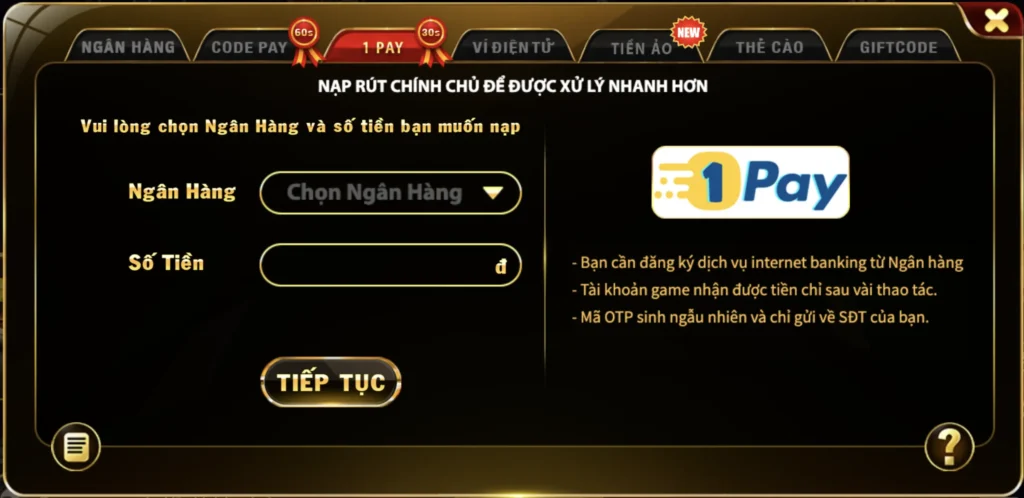 Nạp tiền Hit Club đa dạng và tiện lợi
