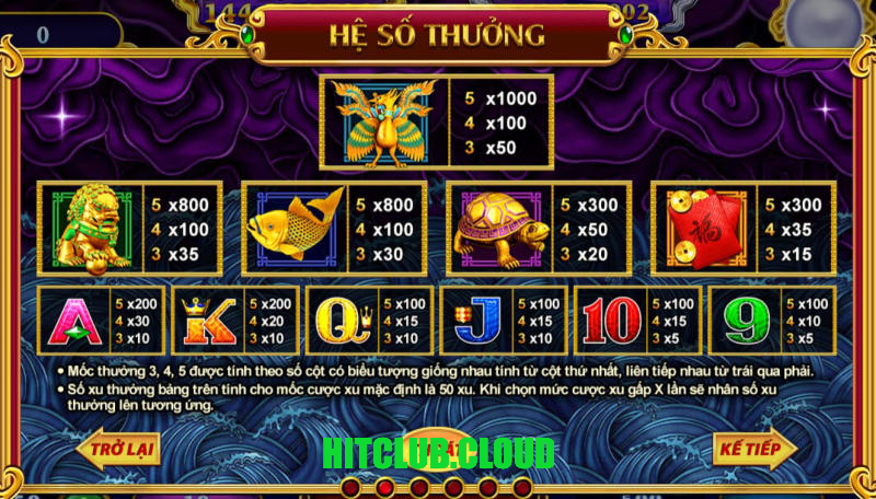 Luật quay hũ Kho báu ngũ long Hitclub